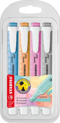Produktbild von STABILO Textmarker swing cool Pastel 4er PET-Etui