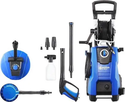 Immagine prodotto di Potente idropulitrice da 145 bar con tubo flessibile e accessorio per esterni - Ideale per esterni e auto