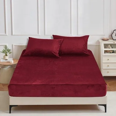 Imagen del producto de Ibenzoa® Sábana bajera de felpa, 180x200 cm: cálida y suave sábana bajera de invierno para colchones de somier de hasta 30 cm, con goma elástica en todo el perímetro, 100% microfibra de felpa