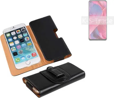 Produktbild von K-S-Trade Schützhülle Handyhülle kompatibel mit Oppo A74 5G Holster Gürtel Tasche Schutzhülle Handy-Tasche Smartphone Case Seitentasche schwarz