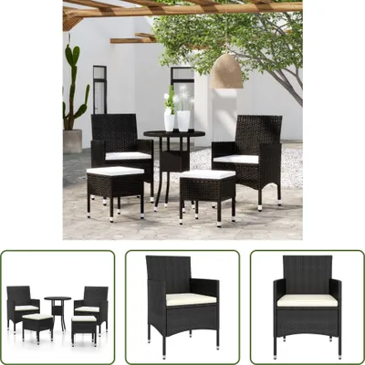 Obrázek produktu pro The Living Store 5 tlg. Garten-Lounge-Set Poly Rattan Schwarz