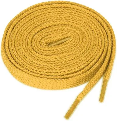 Obrázok produktu pre Žlté šnúrky do topánok, 140 cm, zlaté