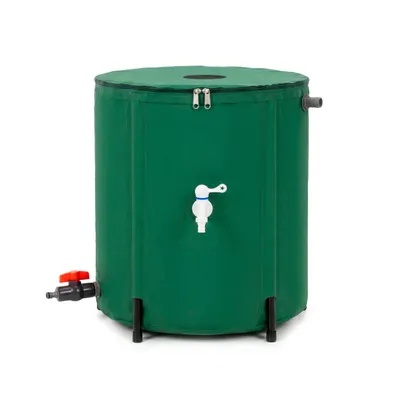 Productafbeelding van Springos® Regenwateropslagvat, inklapbaar, 100 liter. Regenwaterreservoir met kraan, opvangbak