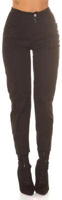 Produktbild von Koucla Damen Musthave Highwaist Chino Jeans Unifarben Business Look Hose Stretch