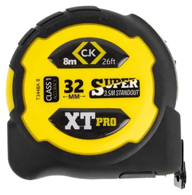 Productafbeelding van C.K. Tools XT Pro meetlint, klasse I, 32 mm breed, met magneethaken, 8 m