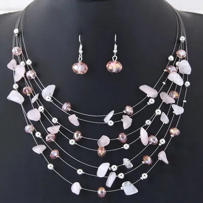 Image de Set BR-29099 - Bijoux Élégants en Rose KP29099