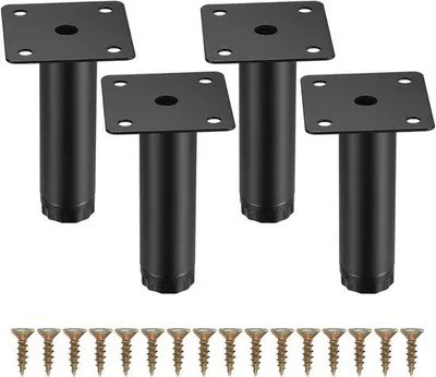 Productafbeelding van JustValue Meubelpoten - 8 cm - 4-Stuks - Verstelbaar - Kastpoten - Meubelvoeten - Voor Keukenplanken