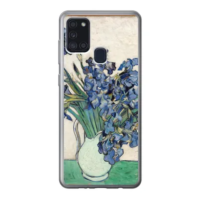 Produktbild von MuchoWow® Handyhülle Schutzhülle Hülle für Samsung Galaxy A21s Stilleben mit Schwertlilien - Vincent van Gogh Silikon Softcase Handy Hülle - Hartschale