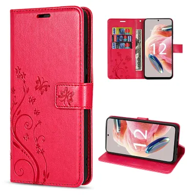 Produktbild von Handyhülle Xiaomi Redmi Note 12 5G / Poco X5 5G, Handy Tasche Wallet Case Flip Cover Rot