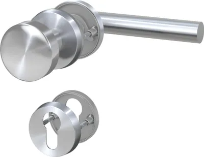 Zdjęcie produktu dla BASI – zestaw do wymiany rozety – ZB 3200 – stal szlachetna – kształt litery L po lewej stronie – otwór: cylinder profilowy – 7308-2288
