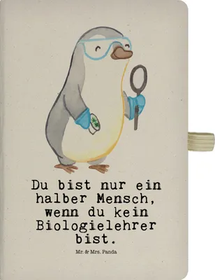 Produktbild von Mr. & Mrs. Panda Notizbuch A5 Biologielehrer Herz - Transparent - Geschenk, Tagebuch, Grundschule, Adressbuch, Kladde, Skizzenbuch, Spruch, Lustig, Biologie