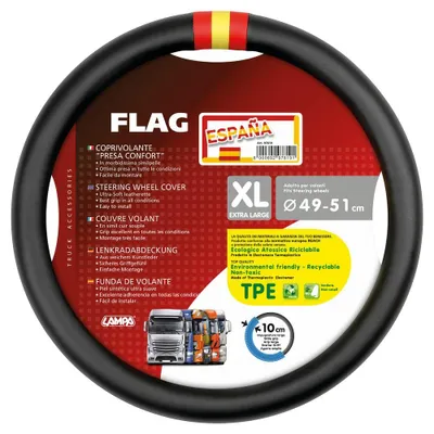 Zdjęcie produktu dla Pokrowiec na kierownicę Lampa Flag Spagna, wykonany z materiału Skeentex - XL - Ø 49/51 cm
