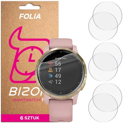 Produktbild von 6x Schutzfolie für den Bildschirm für Garmin Vivoactive 4S, Bizon Watch HydroFlex