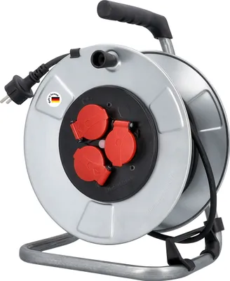 Produktbild von as-Schwabe Metall-Kabeltrommel 25m Verlängerungskabel 230V Schukosteckdose IP44
