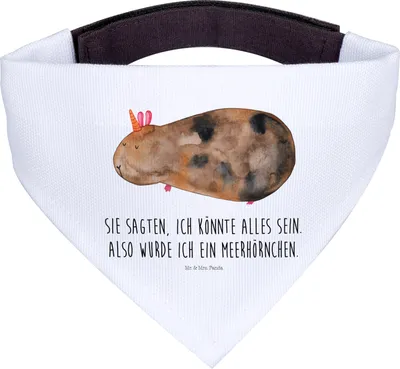 Produktbild von Mr. & Mrs. Panda Halstuch Einhorn Meerschweinchen - Weiß - Geschenk, Unicorn, Meerhörnchen, Hund, Für Hunde, Einhörner, Hundehalstuch, Meerschwein, Tuch