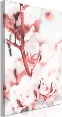 Produktbild von Vlies Leinwandbild - Blooming Baumwolle (1 Part) Vertical 40x60 cm Blumen b-B-0425-b-a