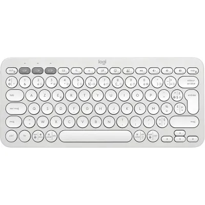 Produktbild von LOGITECH Pebble Keys 2 K380s - TONAL WHITE - (FRA) - BT - N/A - CENTRAL-419 - UNIVERSAL