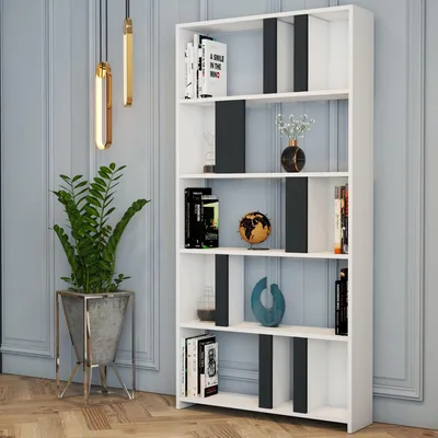Immagine prodotto di Tribogna - Libreria, 90x20x180h cm Bianco, 4 Ripiani