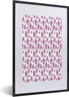 Produktbild von MuchoWow® MuchoWow® Gerahmtes Poster Blumen - Lila - Collage 40x60 cm - Poster mit zchwarzem Bilderrahmen - Poster in Rahmen