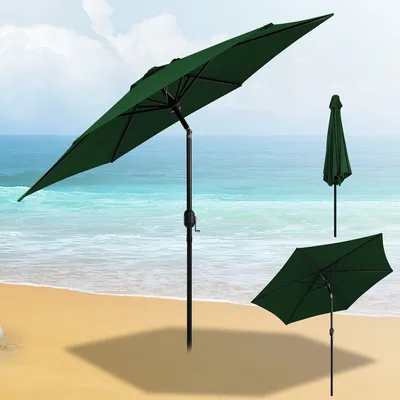 Image de EINFEBEN Parasol 2.7m Parasol de jardin hydrofuge avec manivelle Jardin UV40+ Balcon Extérieur,Vert,2.7m