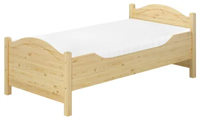 Produktbild von Seniorenbett extra hoch 90x200 Massivholz Kiefer Einzelbett Gästebett Zubehör wählbar V-60.40-09Rollrost und Matratze inkl.