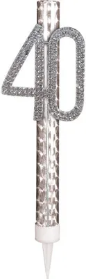 Obrázok produktu pre Fontána na tortu, 40. narodeniny, strieborná, 15 cm