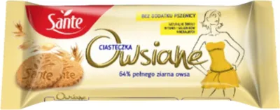 Zdjęcie produktu dla Sante Ciastka owsiane pełnoziarniste 138 g