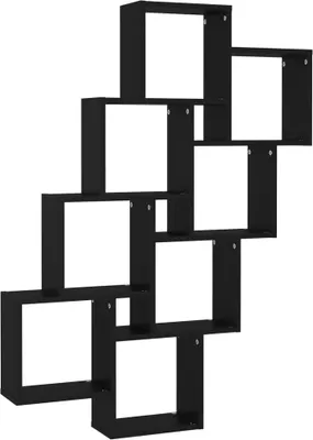 Obrázek produktu pro vidaXL Cube Shelf Black 90x15x119 cm odvozený výrobek ze dřeva