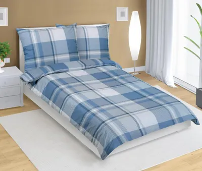 Zdjęcie produktu dla Pościel bawełniana – niebieska – 140x200, 70x90