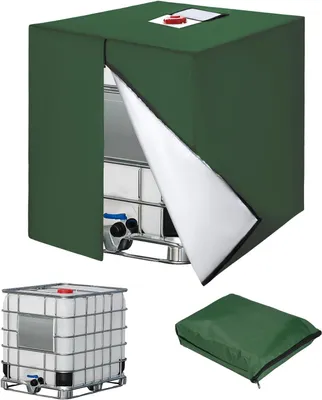 Obrázek produktu pro Kryt na IBC kontejner (1000 l), víko na vodní nádrž 420D, kryt odolný proti UV záření, ochranný obal na IBC kontejner se zipem, 120 x 100 x 116 cm (zelený)