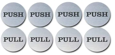 Türschilder Push-Pull, 2 Zoll, Edelstahl 304, 4er-Pack