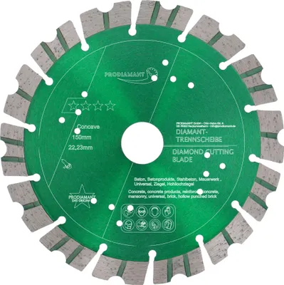 Immagine prodotto di PRODIAMANT Disco diamantato da 150 mm per pietra, calcestruzzo Turbo Concave