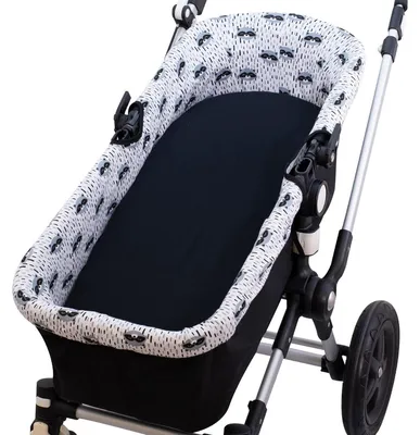 Productafbeelding van Reiswiegbekleding - Katoen - Gebreid - Raccoon print - 34 x 84 x 24 cm