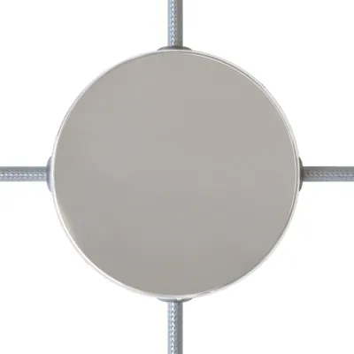 Produktbild von Creative-Cables Kit: Zylindrisches Metallrosette mit 4 seitlichen Öffnungen (Verteilerdose) - Chrom