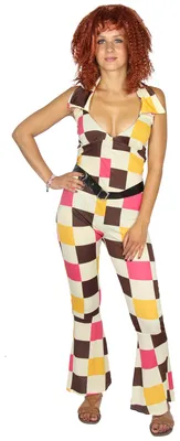Produktbild von 80er Jahre Jumpsuit Disco Tänzerin Kostüm für Damen Gr. XS-XL, Größe:XL
