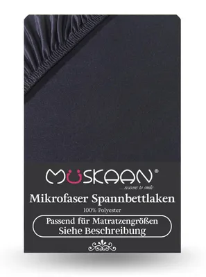 Produktbild von Microfaser Spannbettlaken 90x200 cm - 100x200 cm Schwarz