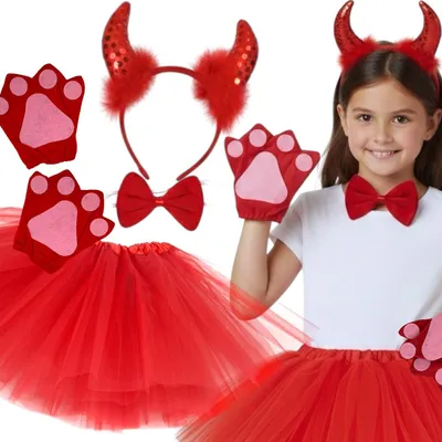 Obrázok produktu pre del-sol Detský kostým diabla Halloween tutu doplnky univerzálny