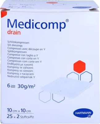 Produktbild von Medicomp drain steril 10x10 cm 6f S30, 25X2 St KOM