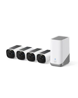 Zdjęcie produktu dla Eufy eufyCam E40 4-Cam Kit + HomeBase S380, Kamera bezpieczeństwa IP, Wewnętrzna / zewnętrzna, Bezprzewodowy, Ściana, Czarny, Biały, Tubowa
