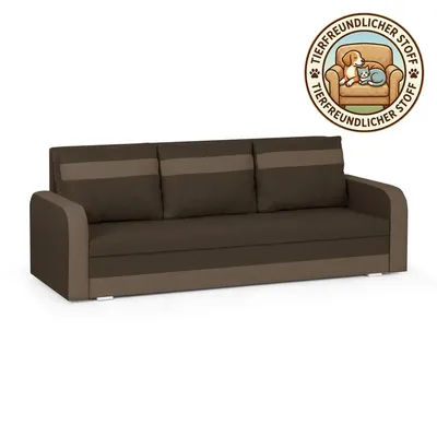 Produktbild von 3-Sitzer-Sofa mit Schlaffunktion CONDI - Braun/Bronze