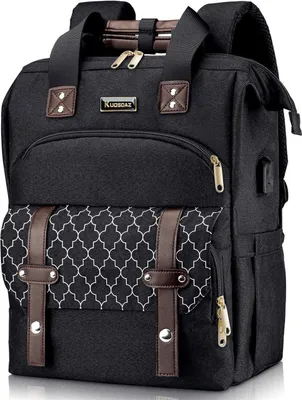 Produktbild von Damen Rucksack mit USB Ladeanschluss & Laptopfach, 15,6 Zoll, Schwarz