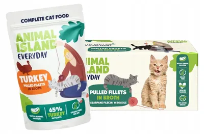 Produktbild von ANIMAL ISLAND Nassfutter für Katzen, Truthahn in Brühe, 40 x 85 g