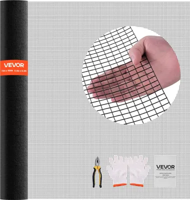 Produktbild von VEVOR Gartenzaun 183 cm x 30,48 m, Maschenbreite 1,27x1,27 cm, φ1,06 mm verzinkter Maschendraht-Zaun, vinylbeschichteter Hühnerdrahtzaun, Schweißgitter Gartenpflanzenzaun für Kaninchen & Geflügel