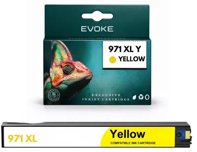 Obrázek produktu pro Kompatibilní tiskové kazety pro HP 971 XL CN628AE, žlutá, objem 110 ml, kompatibilní s tiskárnami OfficeJet Pro x451dw, x476 a x551dw, Obrázek vytvořený pomocí AI