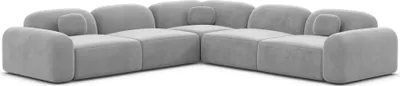 Produktbild von Samtstoff Ecksofa Nuvia Hellgrau