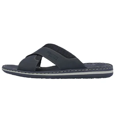 Produktbild von Rieker Herren Pantolette gekreuzte Riemen 21090, Größe:44 EU, Farbe:Blau