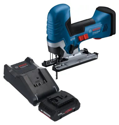 Zdjęcie produktu dla Wyrzynarka akumulatorowa Bosch GST 18V-125 S Professional 18 V 125 mm bezszczotkowa + 1x akumulator ProCORE 4,0 Ah + ładowarka