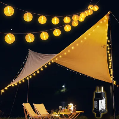 Produktbild von SALCAR 20m LED Laterne Außen, 80er Lampions Lichterkette, Gartenlaterne Deko für