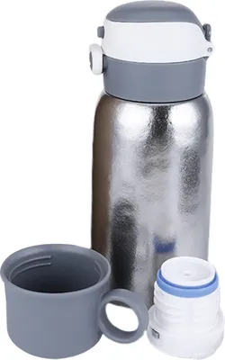 Zdjęcie produktu dla Tytanowa butelka na wodę, izolowana butelka na wodę ze słomką, 600 ml, podwójnie izolowana, ultralekka, przenośna butelka na wodę do biwakowania na świeżym powietrzu