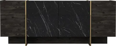 Produktbild von Skye Decor, Veyron - Black, Gold, Wohnzimmerschränke, Schwarz, 180 x 75,5 x 46,6 cm